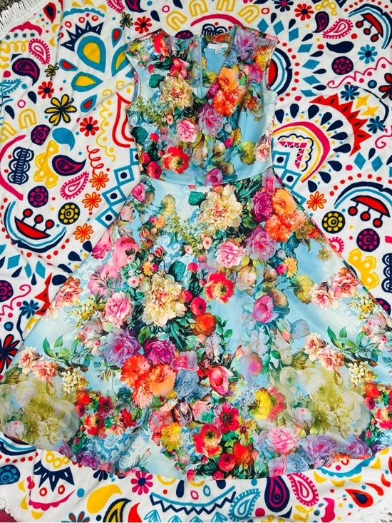 New York & Company Dresses & Skirts - New York & Company Light Blue Floral Midi Dress